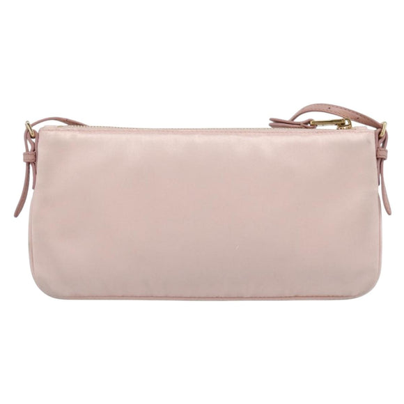 Miu Miu Shoulder Bag Satin Pink Gold Auth 199414A