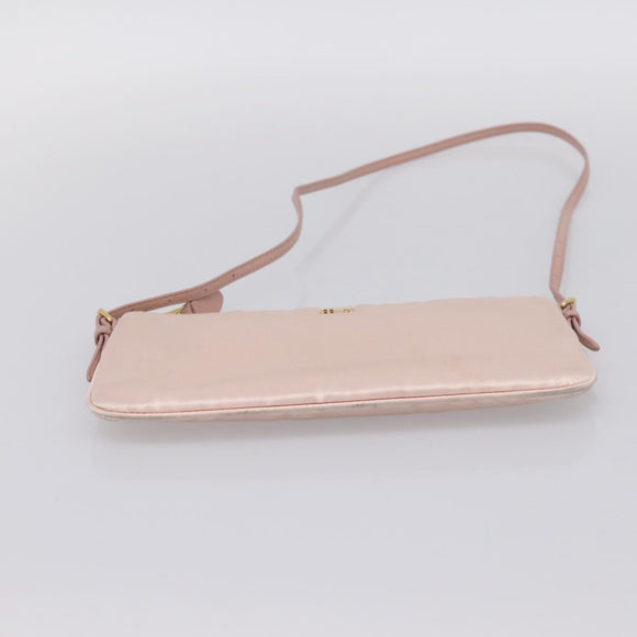 Miu Miu Shoulder Bag Satin Pink Gold Auth 199414A