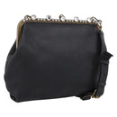 Miu Miu Shoulder Bag Leather Black Gold Auth 199415V-1