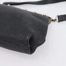 Miu Miu Shoulder Bag Leather Black Gold Auth 199415V-9