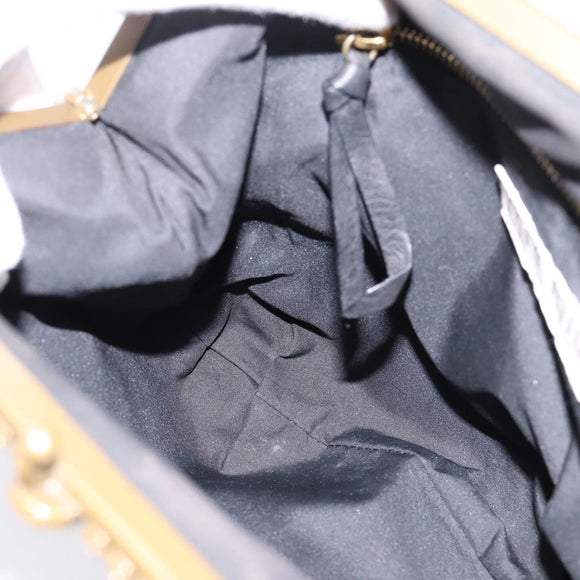 Miu Miu Shoulder Bag Leather Black Gold Auth 199415V
