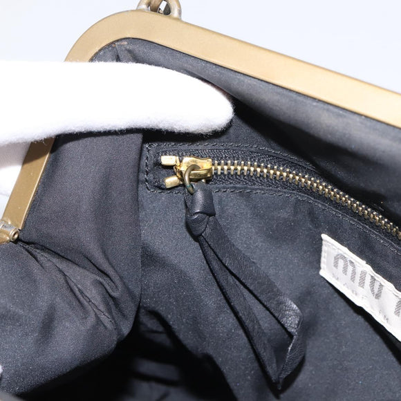 Miu Miu Shoulder Bag Leather Black Gold Auth 199415V