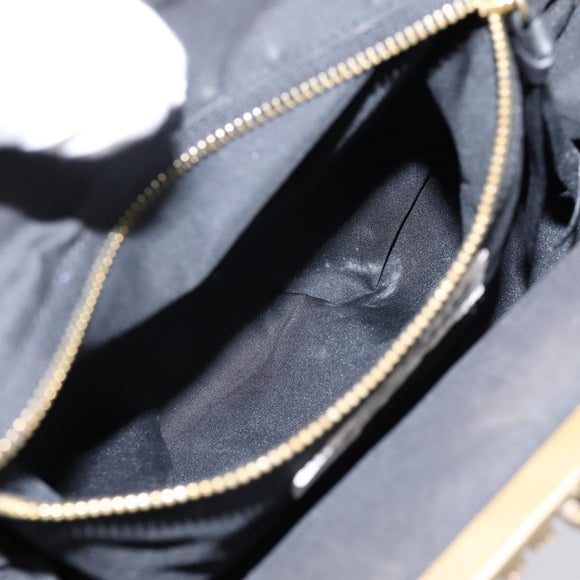 Miu Miu Shoulder Bag Leather Black Gold Auth 199415V
