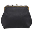 Miu Miu Shoulder Bag Leather Black Gold Auth 199415V-13