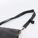 Miu Miu Shoulder Bag Leather Black Gold Auth 199415V-8