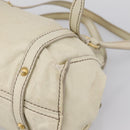 Miu Miu Shoulder Bag Leather Beige Gold Auth 199416A-10