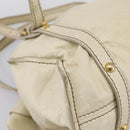 Miu Miu Shoulder Bag Leather Beige Gold Auth 199416A-11