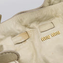 Miu Miu Shoulder Bag Leather Beige Gold Auth 199416A-14