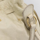 Miu Miu Shoulder Bag Leather Beige Gold Auth 199416A-15