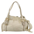 Miu Miu Shoulder Bag Leather Beige Gold Auth 199416A-3