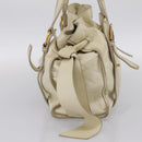 Miu Miu Shoulder Bag Leather Beige Gold Auth 199416A-4