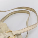 Miu Miu Shoulder Bag Leather Beige Gold Auth 199416A-8
