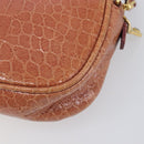 Miu Miu Shoulder Bag Leather Embossed Brown Gold Auth 199420A-16