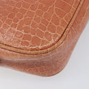 Miu Miu Shoulder Bag Leather Embossed Brown Gold Auth 199420A-17