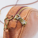 Miu Miu Shoulder Bag Leather Embossed Brown Gold Auth 199420A-10