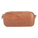 Miu Miu Shoulder Bag Leather Embossed Brown Gold Auth 199420A-13