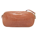 Miu Miu Shoulder Bag Leather Embossed Brown Gold Auth 199420A-2