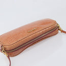 Miu Miu Shoulder Bag Leather Embossed Brown Gold Auth 199420A-6