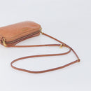 Miu Miu Shoulder Bag Leather Embossed Brown Gold Auth 199420A-7