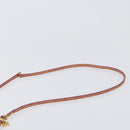 Miu Miu Shoulder Bag Leather Embossed Brown Gold Auth 199420A-14