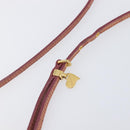 Miu Miu Shoulder Bag Leather Embossed Brown Gold Auth 199420A-8