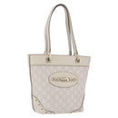GUCCI GG Canvas Guccissima Tote Bag Leather White Gold 145994 Auth 199421V-1