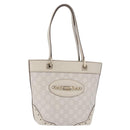 GUCCI GG Canvas Guccissima Tote Bag Leather White Gold 145994 Auth 199421V-2