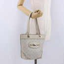 GUCCI GG Canvas Guccissima Tote Bag Leather White Gold 145994 Auth 199421V-24
