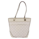 GUCCI GG Canvas Guccissima Tote Bag Leather White Gold 145994 Auth 199421V-3