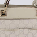 GUCCI GG Canvas Guccissima Tote Bag Leather White Gold 145994 Auth 199421V-4