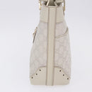 GUCCI GG Canvas Guccissima Tote Bag Leather White Gold 145994 Auth 199421V-5