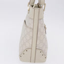 GUCCI GG Canvas Guccissima Tote Bag Leather White Gold 145994 Auth 199421V-6