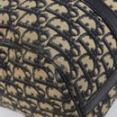 Christian Dior Trotter Canvas Boston Bag Navy Silver Auth 199424-13