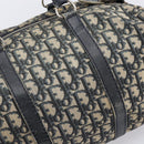 Christian Dior Trotter Canvas Boston Bag Navy Silver Auth 199424-14