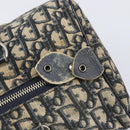 Christian Dior Trotter Canvas Boston Bag Navy Silver Auth 199424-15