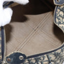 Christian Dior Trotter Canvas Boston Bag Navy Silver Auth 199424-16