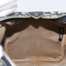 Christian Dior Trotter Canvas Boston Bag Navy Silver Auth 199424-17