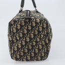 Christian Dior Trotter Canvas Boston Bag Navy Silver Auth 199424-4