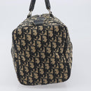 Christian Dior Trotter Canvas Boston Bag Navy Silver Auth 199424-5
