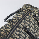 Christian Dior Trotter Canvas Boston Bag Navy Silver Auth 199424-6