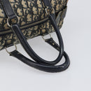 Christian Dior Trotter Canvas Boston Bag Navy Silver Auth 199424-7