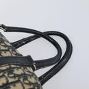Christian Dior Trotter Canvas Boston Bag Navy Silver Auth 199424-8