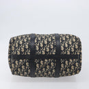 Christian Dior Trotter Canvas Boston Bag Navy Silver Auth 199424-9