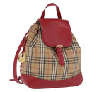 Burberrys Nova Check Backpack Canvas Beige Gold Auth 199427V-1