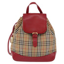 Burberrys Nova Check Backpack Canvas Beige Gold Auth 199427V-13
