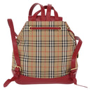 Burberrys Nova Check Backpack Canvas Beige Gold Auth 199427V-2