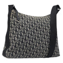 Christian Dior Trotter Canvas Shoulder Bag Black Silver Auth 199429-1