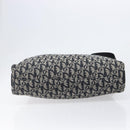 Christian Dior Trotter Canvas Shoulder Bag Black Silver Auth 199429-5