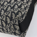 Christian Dior Trotter Canvas Shoulder Bag Black Silver Auth 199429-10