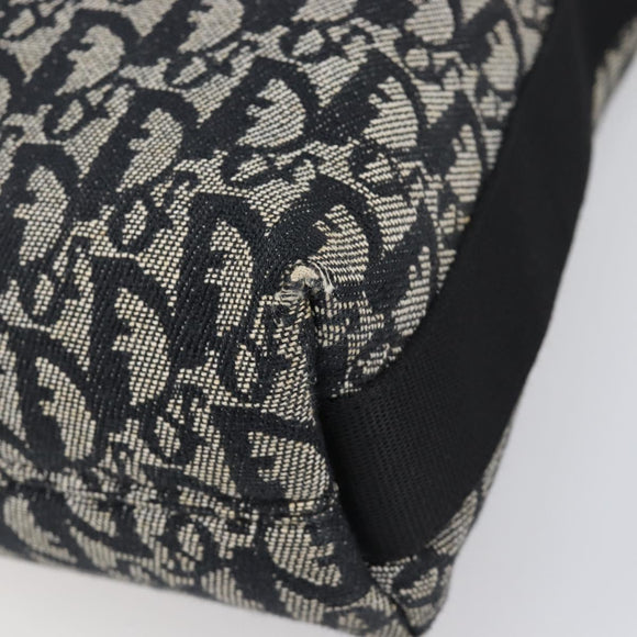 Christian Dior Trotter Canvas Shoulder Bag Black Silver Auth 199429